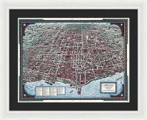 Old Chicago Map 1938 - Framed Print