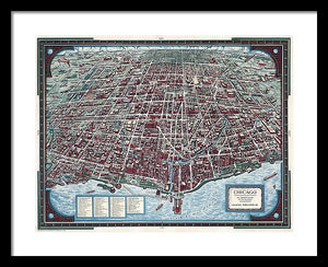 Old Chicago Map 1938 - Framed Print