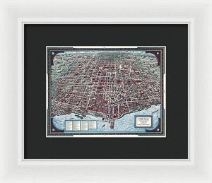 Old Chicago Map 1938 - Framed Print