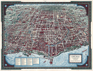 Old Chicago Map 1938 - Art Print