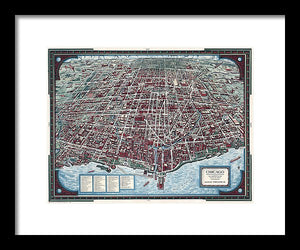 Old Chicago Map 1938 - Framed Print