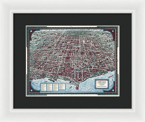 Old Chicago Map 1938 - Framed Print