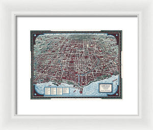 Old Chicago Map 1938 - Framed Print