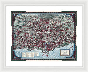 Old Chicago Map 1938 - Framed Print