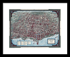 Old Chicago Map 1938 - Framed Print