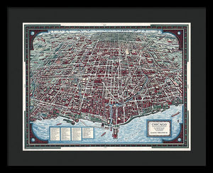 Old Chicago Map 1938 - Framed Print