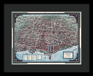 Old Chicago Map 1938 - Framed Print