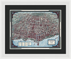 Old Chicago Map 1938 - Framed Print