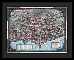 Old Chicago Map 1938 - Framed Print