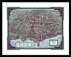 Old Chicago Map 1938 - Framed Print