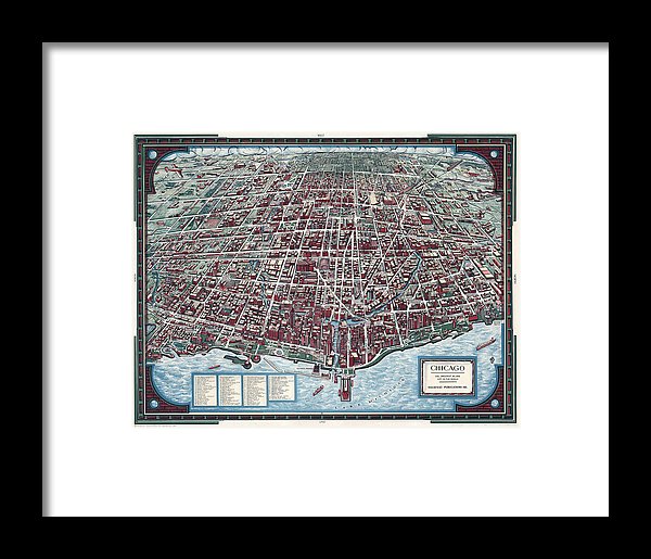 Old Chicago Map 1938 - Framed Print