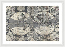 Load image into Gallery viewer, Old 1702 Map Of The World - Framed Print