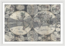 Load image into Gallery viewer, Old 1702 Map Of The World - Framed Print