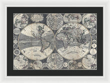 Load image into Gallery viewer, Old 1702 Map Of The World - Framed Print