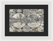 Load image into Gallery viewer, Old 1702 Map Of The World - Framed Print