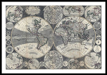 Load image into Gallery viewer, Old 1702 Map Of The World - Framed Print