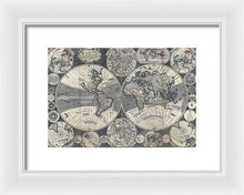 Load image into Gallery viewer, Old 1702 Map Of The World - Framed Print