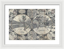 Load image into Gallery viewer, Old 1702 Map Of The World - Framed Print