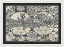 Load image into Gallery viewer, Old 1702 Map Of The World - Framed Print