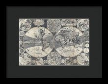 Load image into Gallery viewer, Old 1702 Map Of The World - Framed Print