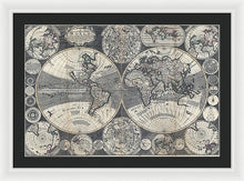 Load image into Gallery viewer, Old 1702 Map Of The World - Framed Print