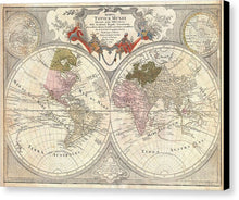 Load image into Gallery viewer, Old 1775 Map Of The World - Canvas Print