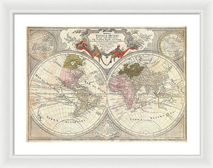 Old 1775 Map Of The World - Framed Print