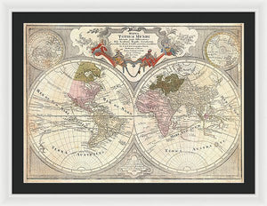 Old 1775 Map Of The World - Framed Print