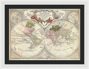 Old 1775 Map Of The World - Framed Print