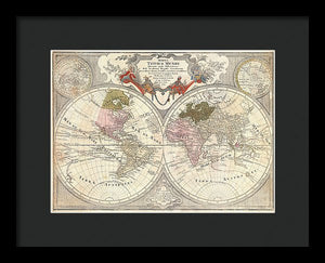 Old 1775 Map Of The World - Framed Print