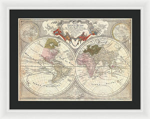 Old 1775 Map Of The World - Framed Print