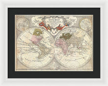 Load image into Gallery viewer, Old 1775 Map Of The World - Framed Print