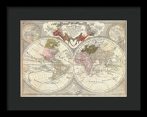 Old 1775 Map Of The World - Framed Print