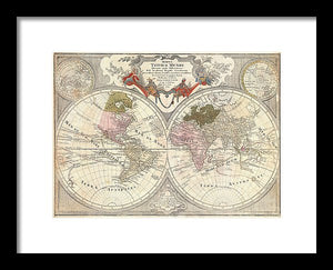 Old 1775 Map Of The World - Framed Print