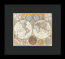 Load image into Gallery viewer, Circa 1794 Colorful Map Of The World - Framed Print