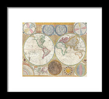 Load image into Gallery viewer, Circa 1794 Colorful Map Of The World - Framed Print