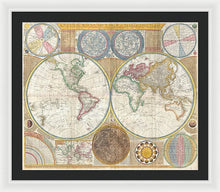 Load image into Gallery viewer, Circa 1794 Colorful Map Of The World - Framed Print