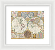 Load image into Gallery viewer, Circa 1794 Colorful Map Of The World - Framed Print