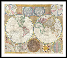 Load image into Gallery viewer, Circa 1794 Colorful Map Of The World - Framed Print