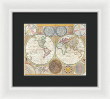 Load image into Gallery viewer, Circa 1794 Colorful Map Of The World - Framed Print