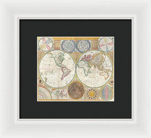 Load image into Gallery viewer, Circa 1794 Colorful Map Of The World - Framed Print