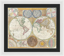 Load image into Gallery viewer, Circa 1794 Colorful Map Of The World - Framed Print