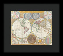 Load image into Gallery viewer, Circa 1794 Colorful Map Of The World - Framed Print