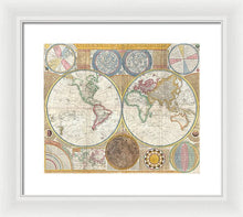 Load image into Gallery viewer, Circa 1794 Colorful Map Of The World - Framed Print