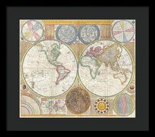 Load image into Gallery viewer, Circa 1794 Colorful Map Of The World - Framed Print