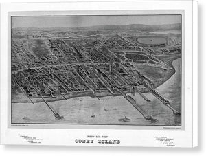 Old Map Of Coney Island 1906 - Canvas Print