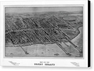 Old Map Of Coney Island 1906 - Canvas Print