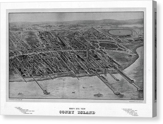 Old Map Of Coney Island 1906 - Canvas Print