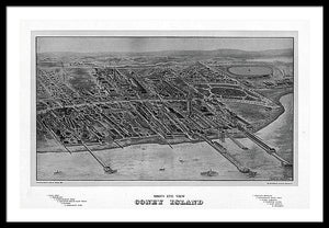 Old Map Of Coney Island 1906 - Framed Print