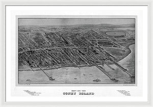 Old Map Of Coney Island 1906 - Framed Print